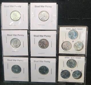 (12) 1943 Steel War Penny Coins