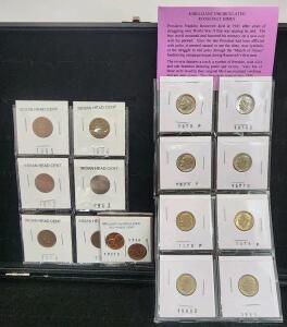 (6) 1895-1905 Indian Head Pennies Coins (8) Brilliant Uncirculated Roosevelt Dime Coins (2) 1957-1958 Minted Brilliant Uncirculated Old Wheat Cent Coins
