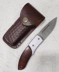 (1) CRKT Kommer 30-30 Linerlock Folding Pocket Knife W/ Sheath