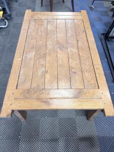 Rustic Solid Wood Coffee Table, Plank Top, 48"x26"x19", Distressed Finish, Farmhouse Style