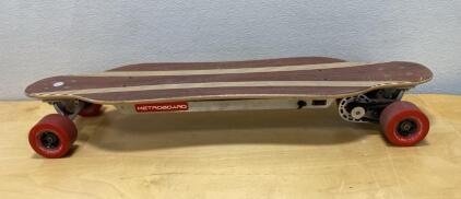 Metroboard Slim Electric Longboard, 39" Maple Deck, 97mm Wheels, 36V Li-Ion, Belt Drive - No Cord