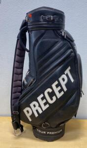 Precept Tour Premium Staff Golf Bag, Black, Large Capacity, Heavy-Duty Padded Strap