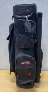 Miller Golf Bags & ADS SportsTek Black Nylon Cart Bags, Mesh Pockets, Rain Hood, Umbrella Holder