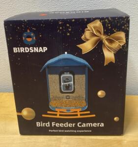 BIRDSNAP Bird Feeder Camera, AI Bird Identification, 1080p HD, Night Vision, 1.8L Capacity, IP65 - New in Box
