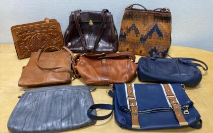 Assorted Women's Leather, Woven, and Faux Leather Handbag Lot &ndash; Shoulder & Crossbody Styles