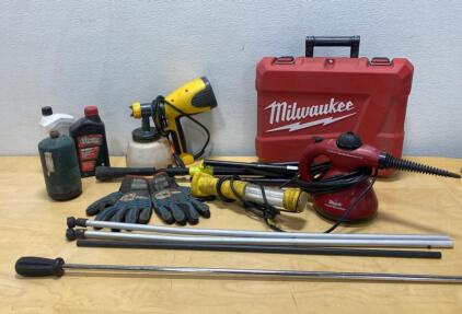 Milwaukee Hard Tool Case, Shark SuperSteamer, Paint Sprayer & Accessories Lot