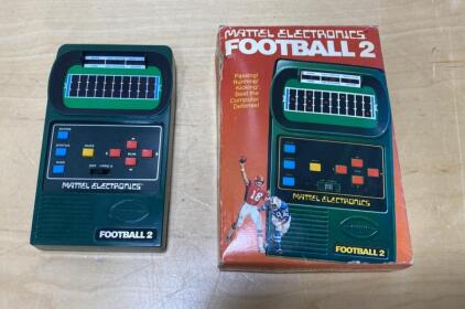 Mattel Electronics Football 2 Handheld Game, 1978, LED Display, Boxed, 9V Battery