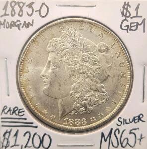 1883-O MS65+ RARE Gem Silver Morgan Dollar