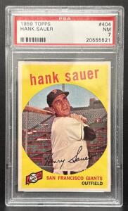 1959 Topps #404 Hank Sauer San Francisco Giants PSA 7 NM Baseball Card, Cert #20555521