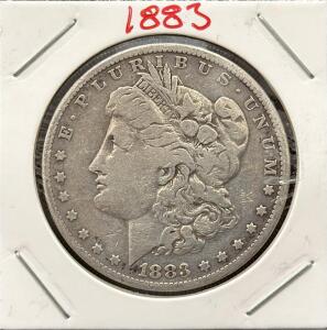1883 Morgan Silver Dollar, Philadelphia Mint, 90% Silver, VG-F Condition
