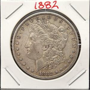 1882-O Morgan Silver Dollar &ndash; New Orleans Mint, 90% Silver, Great Details, in 2x2 Holder