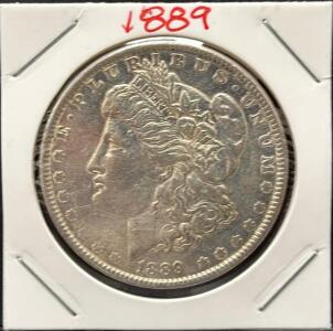 1889 Morgan Silver Dollar Coin &ndash; Philadelphia Mint, 90% Silver, Classic U.S. Collectible