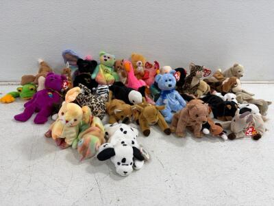 Ty Beanie Babies Collection, Lot of 37, Bears, Animals, Original Tags, 1995-2001, Assorted Models