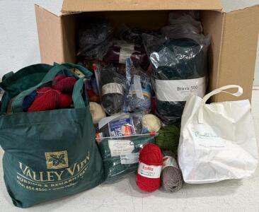 Large Lot Mixed Brand Sock & Worsted Yarn &ndash; Wool, Acrylic, Cotton &ndash;18+ Skeins, Multicolor