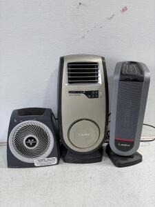 Lasko Motion Heat Plus & Tower, Vornado Vortex Portable Electric Space Heaters Bundle &ndash; Digital & Analog