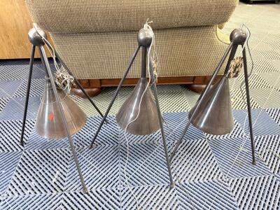 Oil Rubbed Bronze Tripod Pendant Lights, Set of 3, Industrial Modern Design, 18" Height