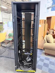 42U 4-Post Server Rack Enclosure, Perforated Doors, Cable Management, Lock, 78.8"x23.6"x42"