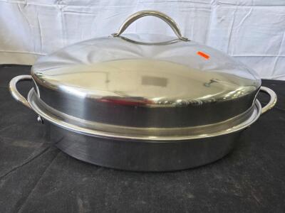 Martha Stewart Collection18 Inch Turkey Roasting Pan with lid and insert. Please inspect in person, see photos.