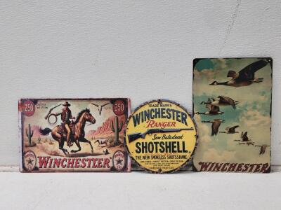(3) Winchester Replica Signs
