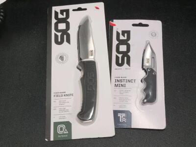 (1) SOG Fixed Blade Field Knife & (1) SOG Fixed Blade Instinct Mini Knife