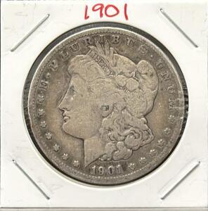 1901 Morgan Silver Dollar Philadelphia, 90% Silver, Circulated, George T. Morgan Design
