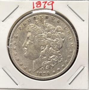 1879 Morgan Silver Dollar, 90% Silver, U.S. Coin, Classical Liberty and Eagle Design
