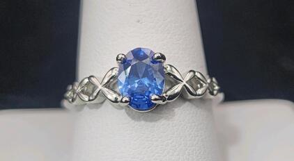 (1) Size 10 Blue Sapphire Faceted Ring