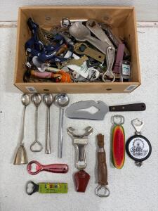 Mixed Vintage & Novelty Bottle Opener Lot - Dow Ale Kingsbeer, Dr Pepper, Corona, 25+ Pieces