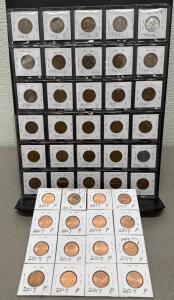 Lincoln Cent Wheat Penny Collection 1941&ndash;1958, 2017 P, Error Coins, 1943 Steel, Album Lot
