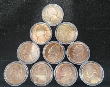 (1) Different WW2 1942-1945 35% Silver Nickels