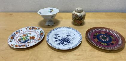 Limoges, Kutani, Koshida Japan Plates, Limoges Bowl, Decorative Ceramic Jar &ndash; Floral & Geometric