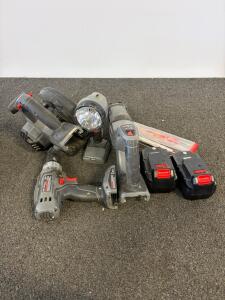 Porter Cable 18V Cordless Combo Kit &ndash; Drill, Circular Saw, Sawzall, Flashlight, 2 Batteries, Charger