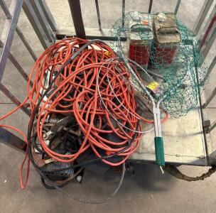 Electric Winch, Stock Tank Heater, Fishing Landing Net, 50' Extension Cord, 2x Coleman Fuel Cans
