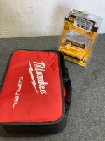 (1) Dewalt 20V Li-Ion (1) Milwaukee M12 Battery pack and Charger- No Tool