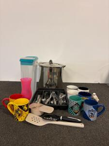 Harry Potter & Rae Dunn Mugs, Stockpot, Flatware, Kitchen Tools, Storage Container Bundle & More