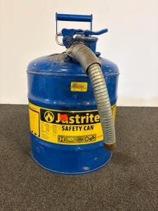 Justrite 5 Gallon Type II AccuFlow Blue Safety Can With 1" Flexible Spout, FM/UL Approved
