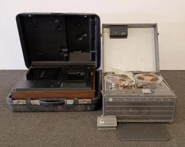 Kodak Supermatic 60 Sound Projector With Califone 10-TA Reel-To-Reel Tape Recorder, USA Made