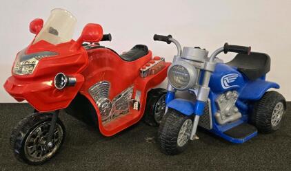 KALEE KL-20058 Blue & Red 6V Electric Ride-On Toy Motorcycles, Kids Trike, 3-Wheel, Age 3-6