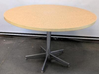 48&rdquo; Round Conference Table, Laminate Top, Metal 5-Star Base, Seats 4-6, Serial M4?405303