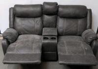 Manual Dark Charcoal Reclining Loveseat Sofa With Center Console And Cup Holders &ndash; 2 Seats - 3