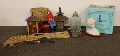 Lladr&oacute; Girl Figurine W/ Box, Artisan Lanterns, Wicker Baskets, Planter & More