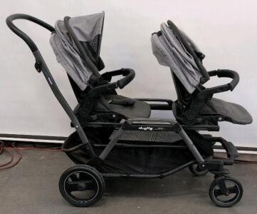 Peg Perego Duette Piroet Tandem Double Stroller, Grey, Reversible Seats, Adjustable Handlebar