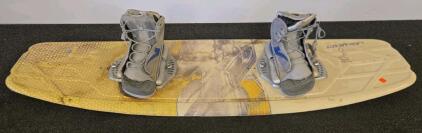 O'Brien Oasis 142 Wakeboard 55.9" With Bindings, Serial 2C607796, Yellow/Black Graphics