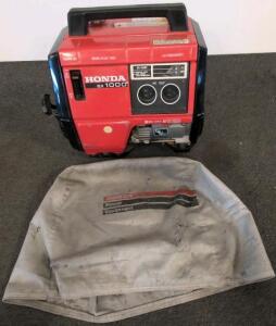 Honda EX1000 Portable Generator, 1000W Max, 2 120V Outlets, 12V DC Output, Cover Included