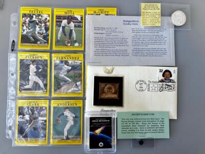 1991 Fleer Padres Baseball Set, Silver Mexican Peso, Roman Coin, Meteorite, Dorothy Fields FDC