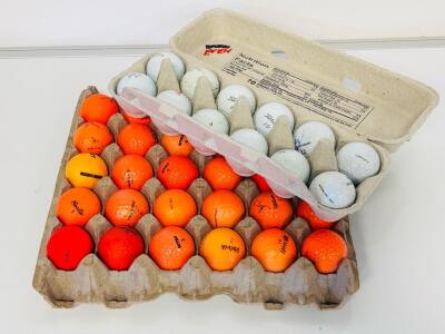 Assorted 42 Golf Balls &ndash; Titleist, TaylorMade, Top Flite, Volvik, Colored & White, Great For Practice