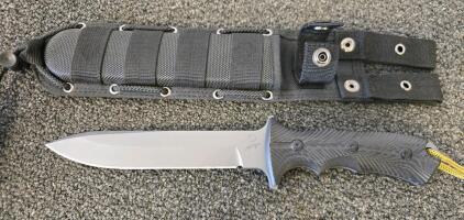 12" Idaho-Made CPM MagnaCut Survival/Tactical Fixed Blade Knife, Harvey Signature, G10 Handle, MOLLE Sheath