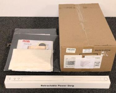 Retractable Power Strip W4742D With 2 AC Outlets, 2 USB Ports, White, Mounting Kit, Box, Ice Maker For Samsung Fridge & (2) Gift Box Kits
