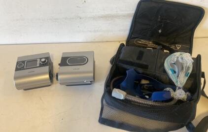 ResMed S9 AutoSet CPAP With H5i Humidifier, Full Face Mask, Hose, Power Supply, Travel Case- Powers On