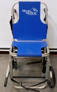 Moore Medical Evacuation Chair, Aluminum Frame, 350 lbs Capacity, Foldable W/Straps, 2 Caster Wheels